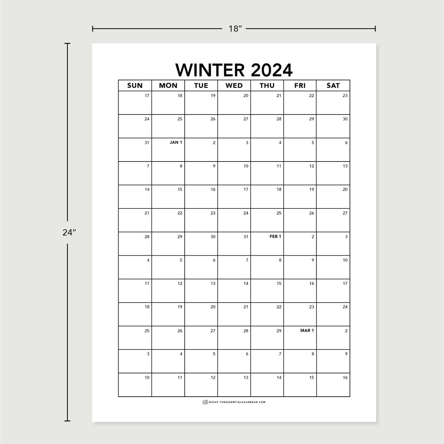 2024 Winter Calendar