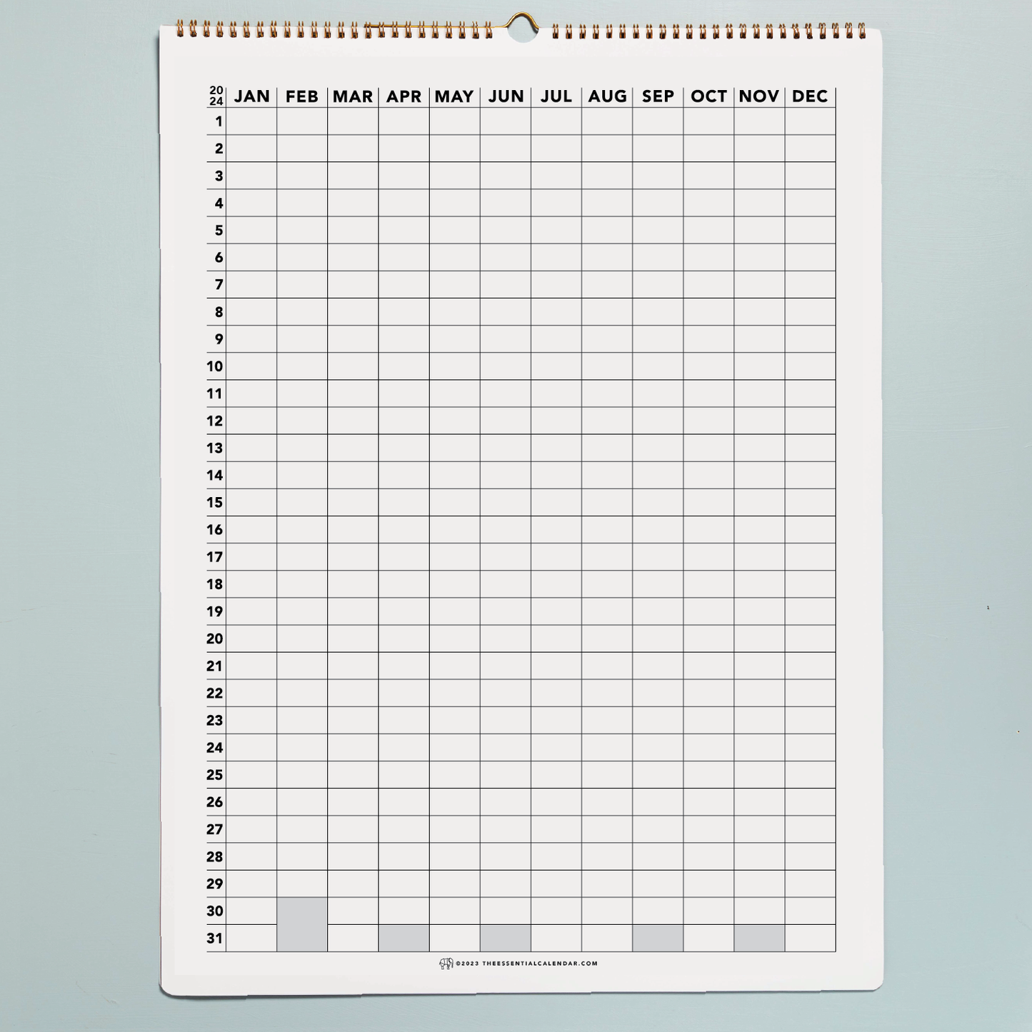 Sunday-start Bound Calendar
