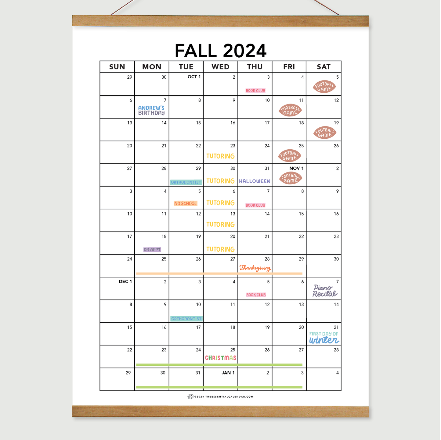 2024 Fall Calendar