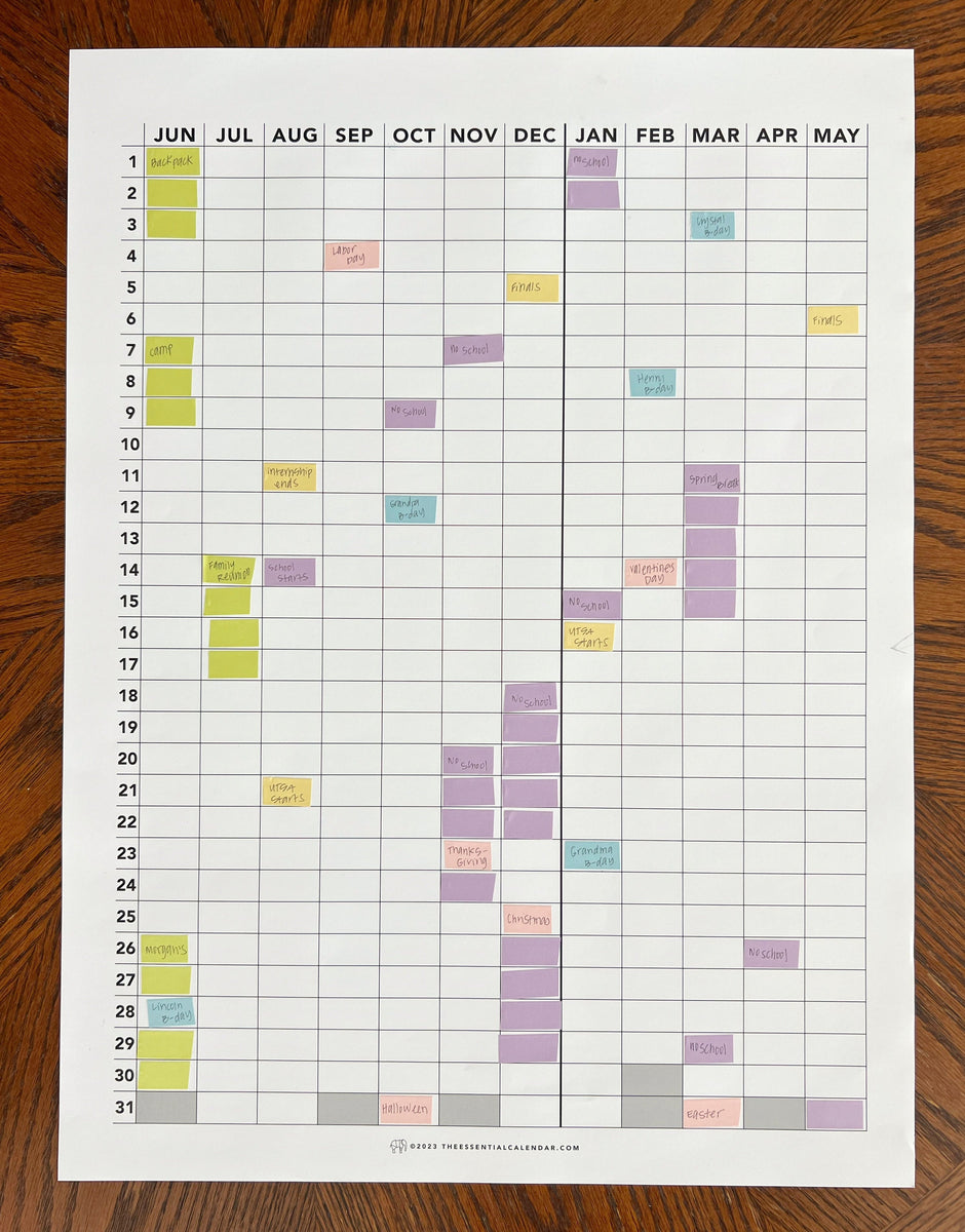 Year at a Glance June May The Essential Calendar