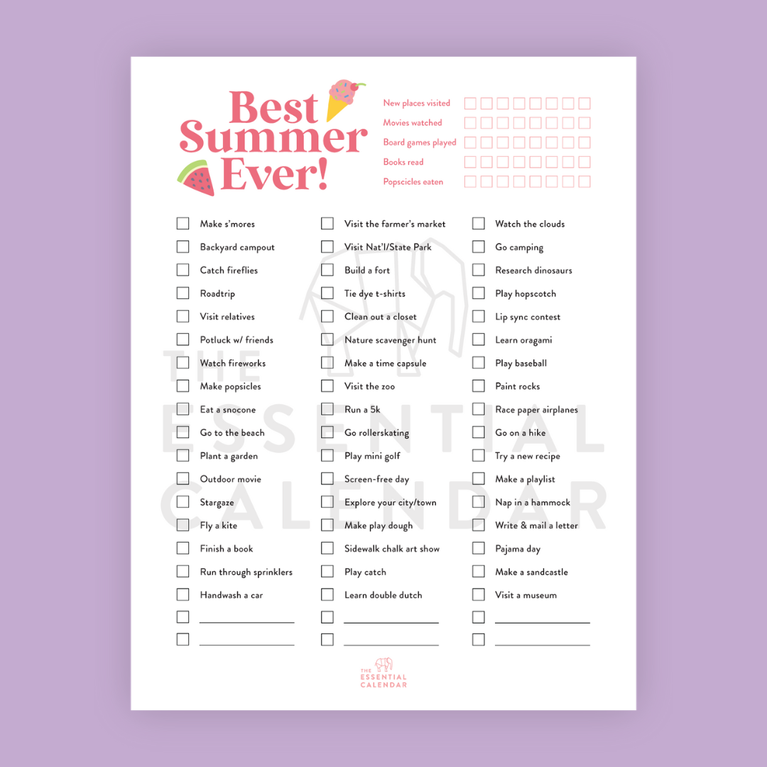 Free Summer Bucket List