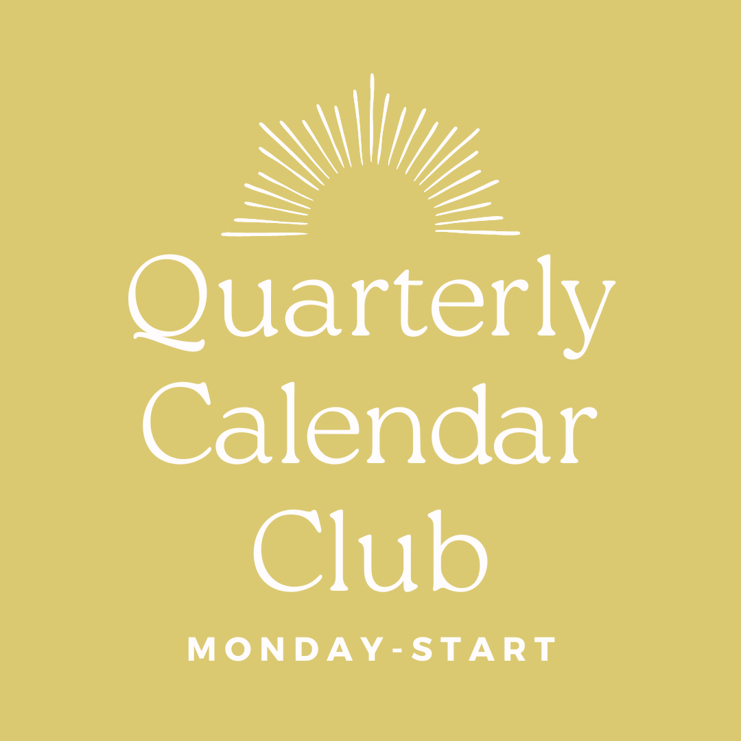 Quarterly Calendar Club: Monday-Start