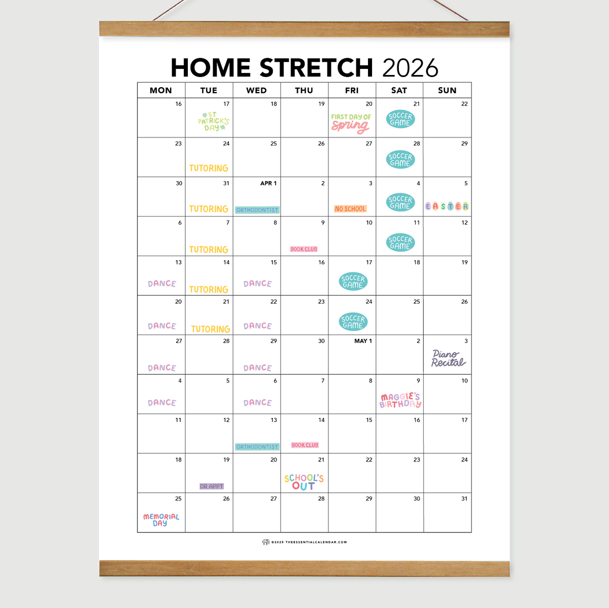 Design Essentials Calendar Monday-start Essential Family Calendar: Home Stretch – The Essential ...