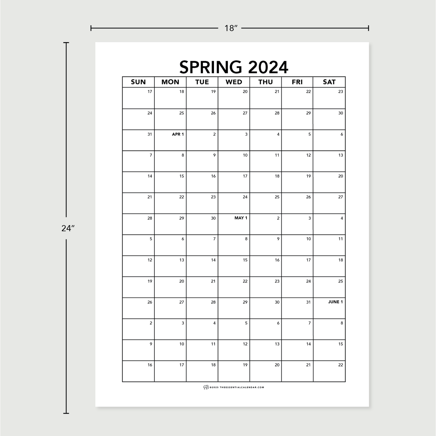 2024 Spring Calendar