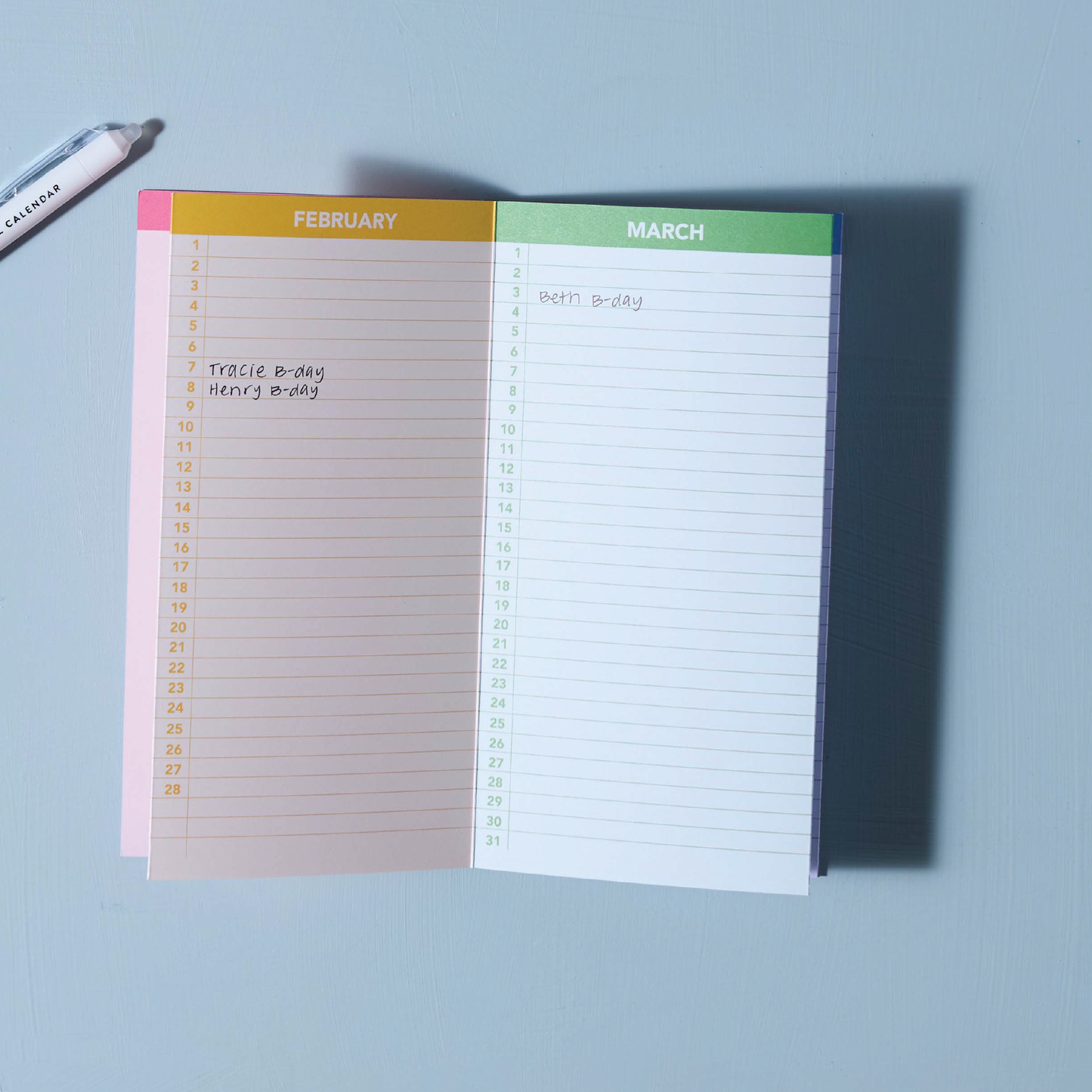 Foldable Yearly Calendar