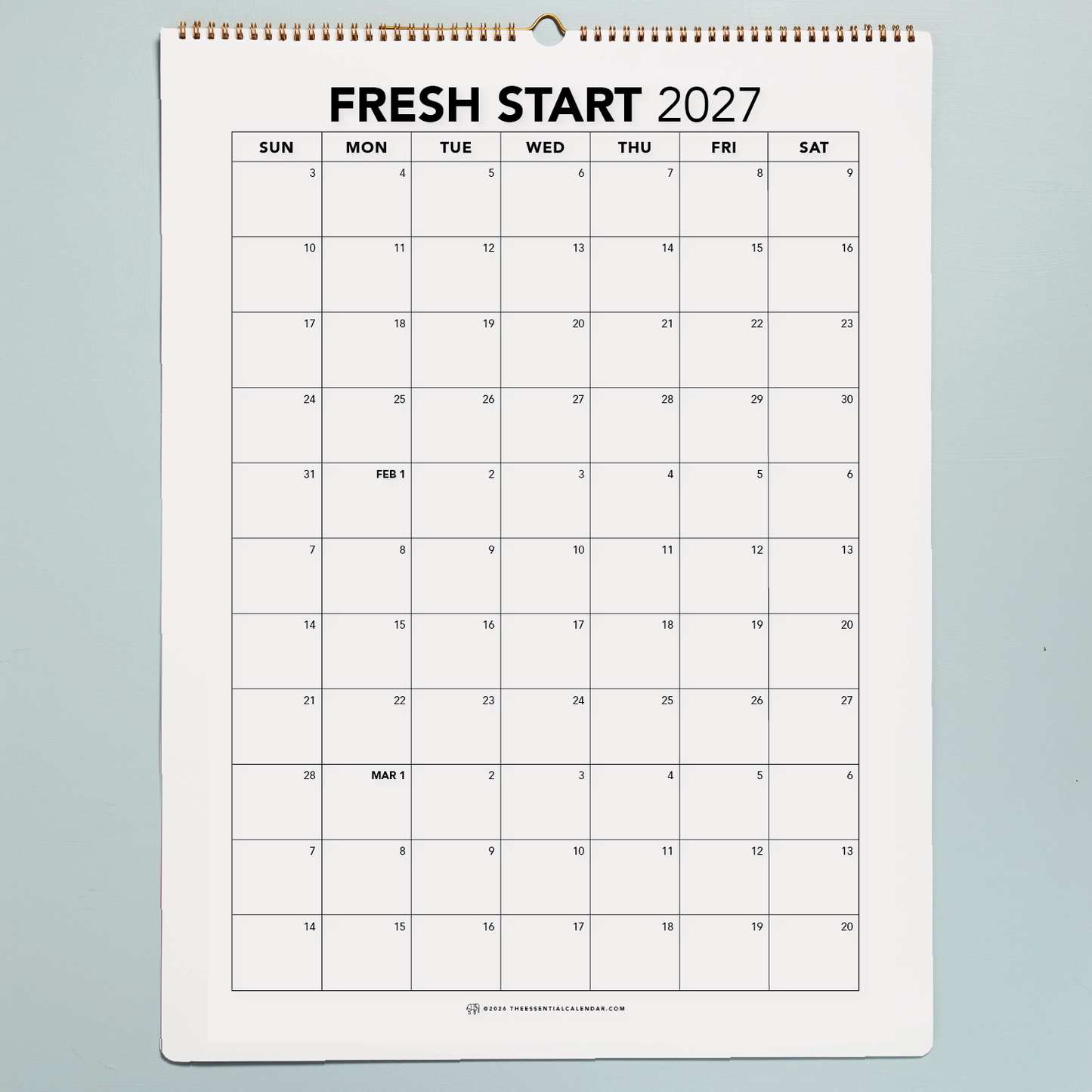 2026-2027 Sunday-start Bound Calendar