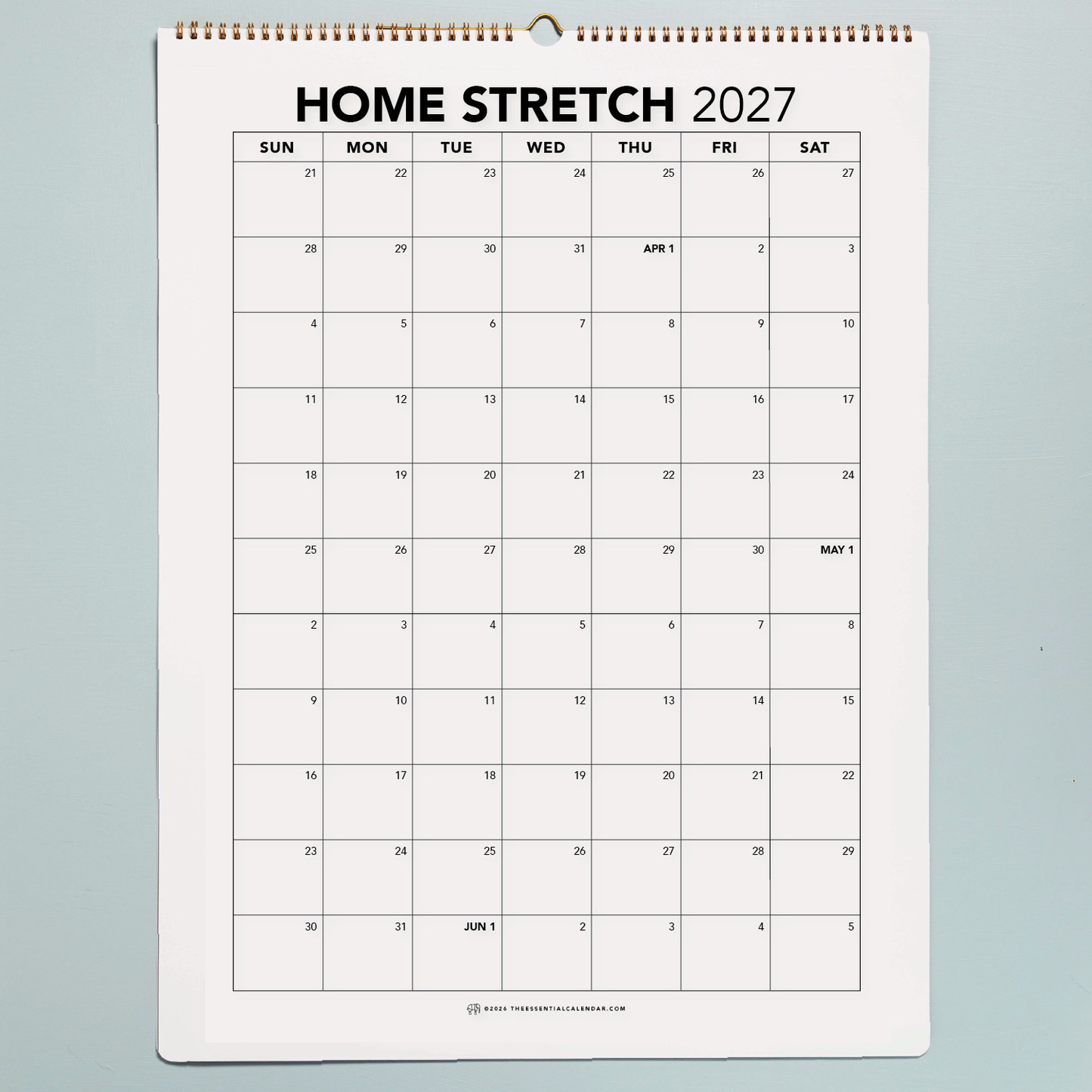 2026-2027 Sunday-start Bound Calendar