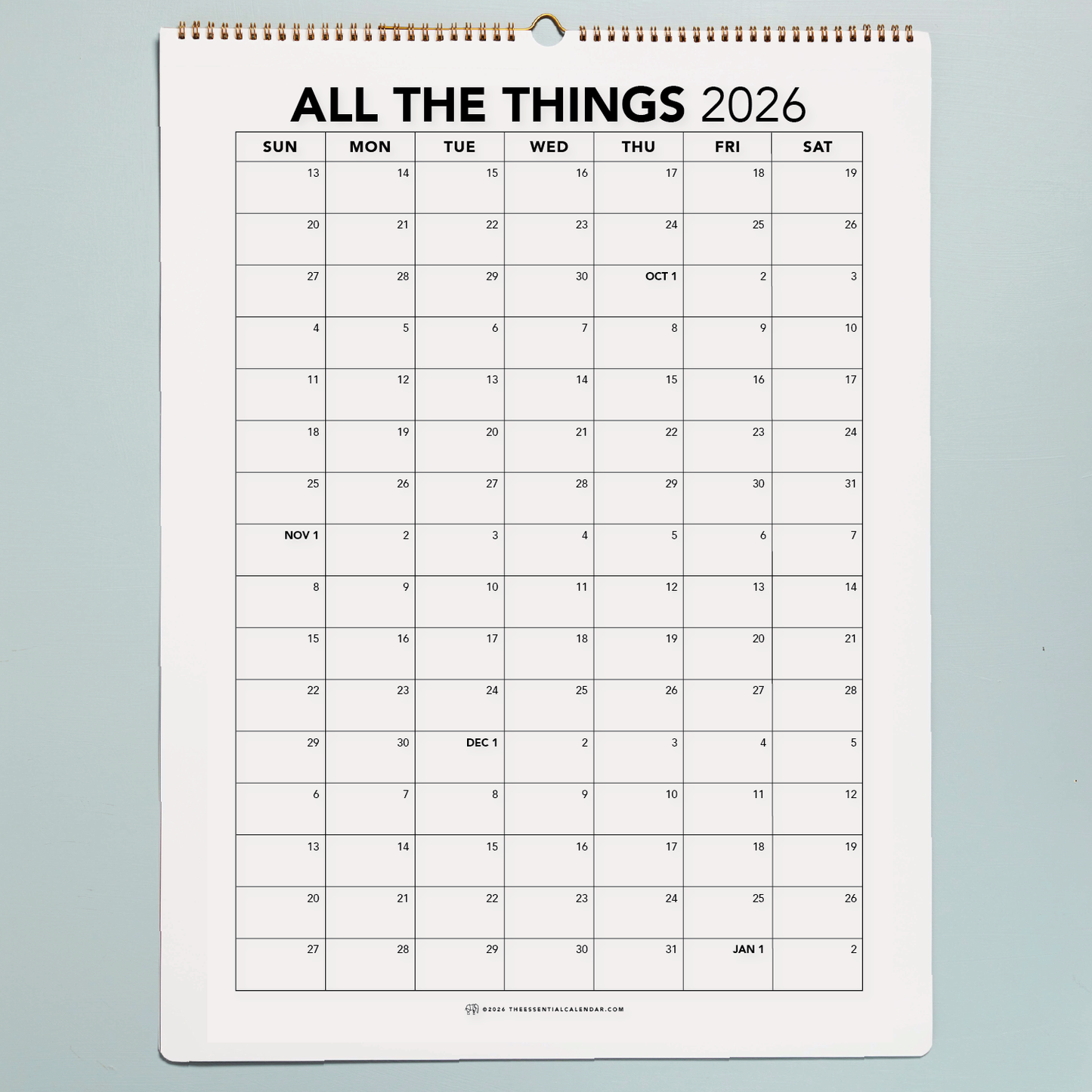 2026-2027 Sunday-start Bound Calendar