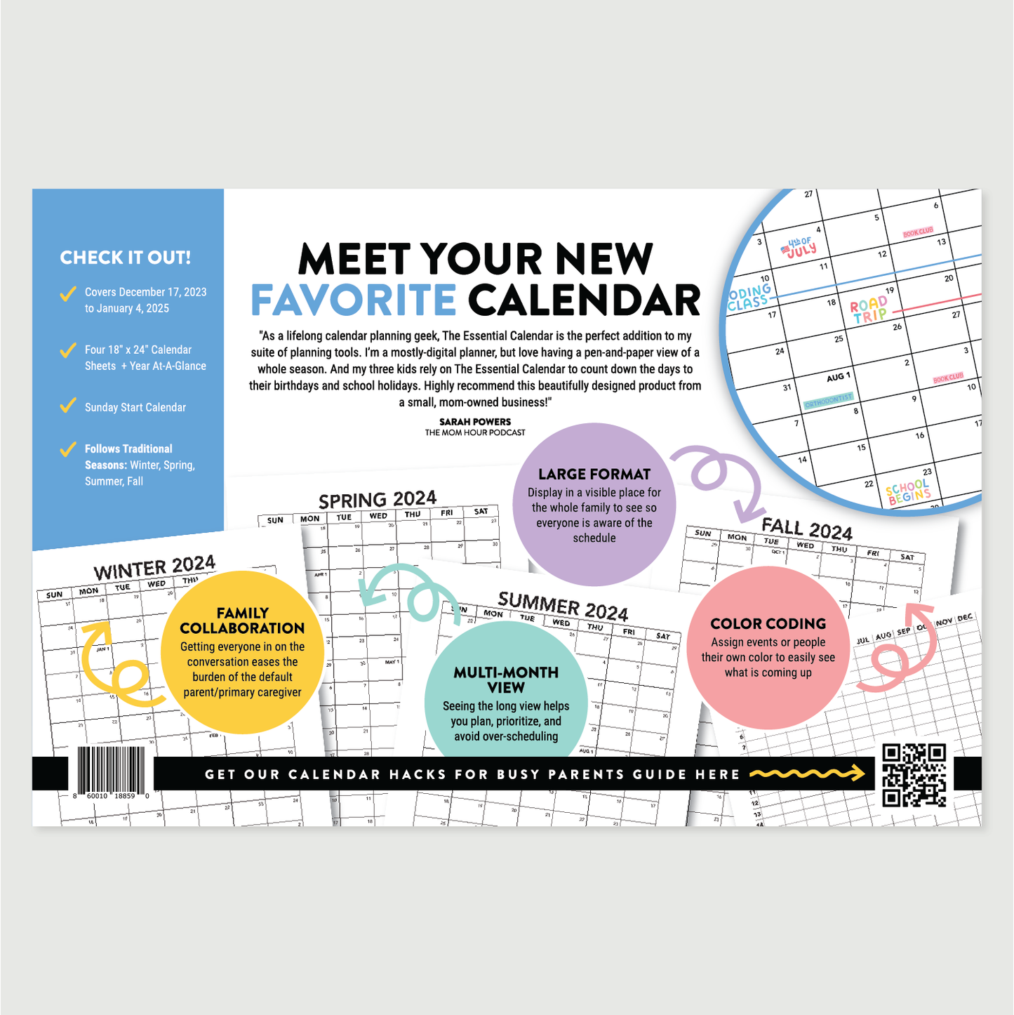Sunday-start Bound Calendar
