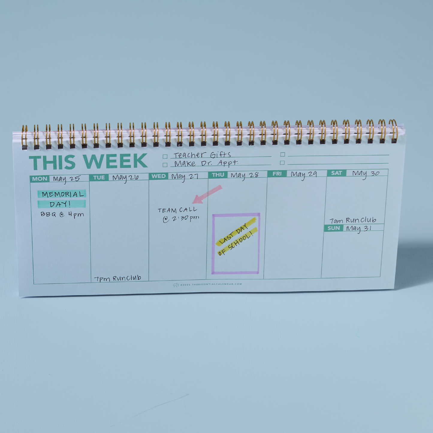 Weekly Desktop Calendar