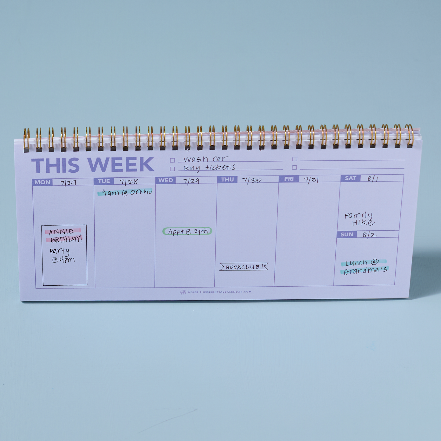 Weekly Desktop Calendar