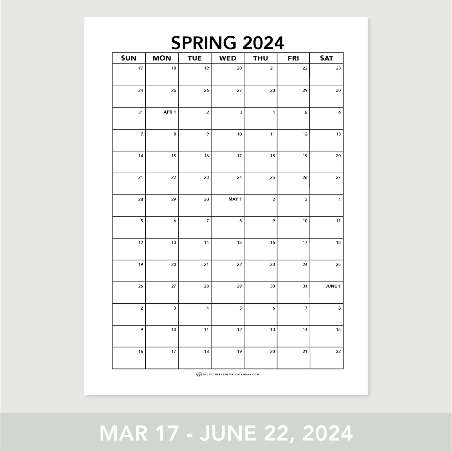 2024 Spring Calendar