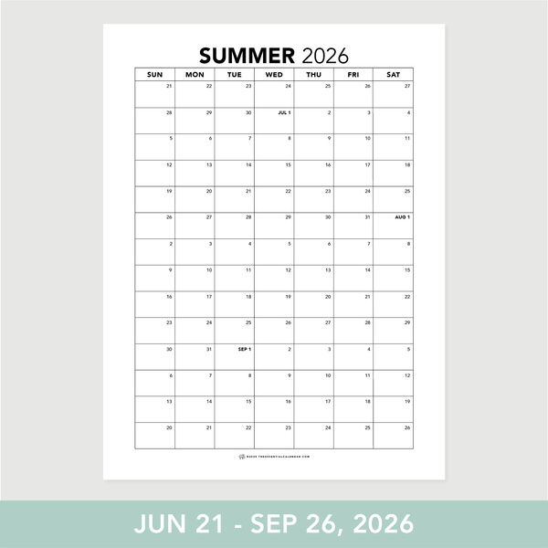 2026 Sunday-start Seasonal Calendar image 8