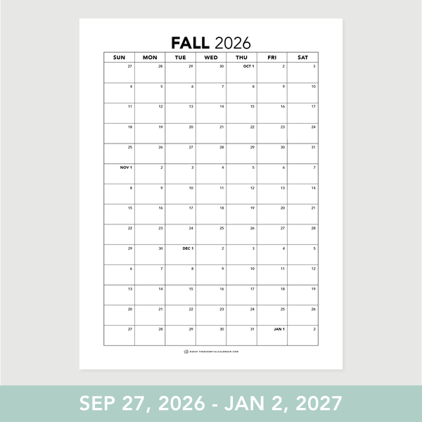2026 Sunday-start Seasonal Calendar image 9