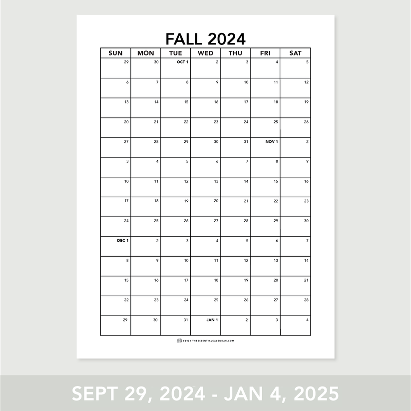 2024 Annual Calendar | Sunday-start – The Essential Calendar