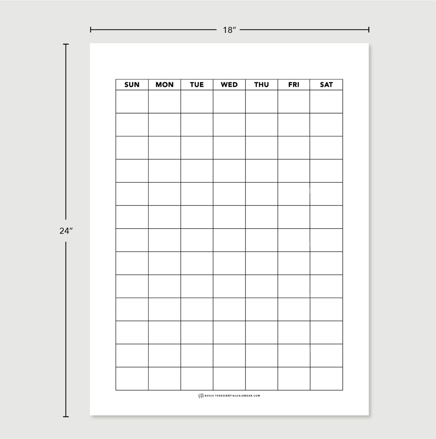 Plan Anything: Sunday-start Calendar