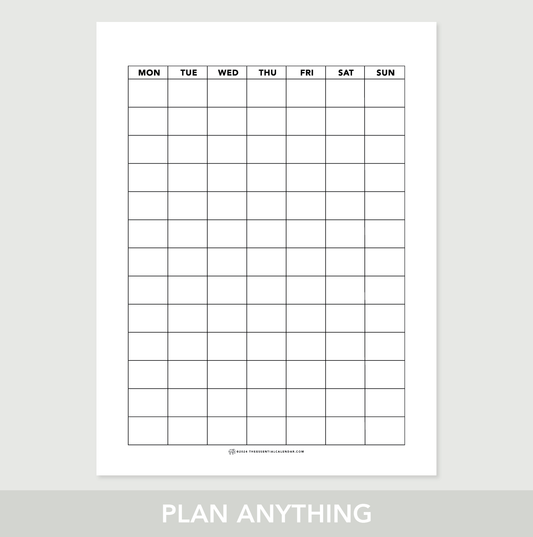 Plan Anything: Monday-start Calendar