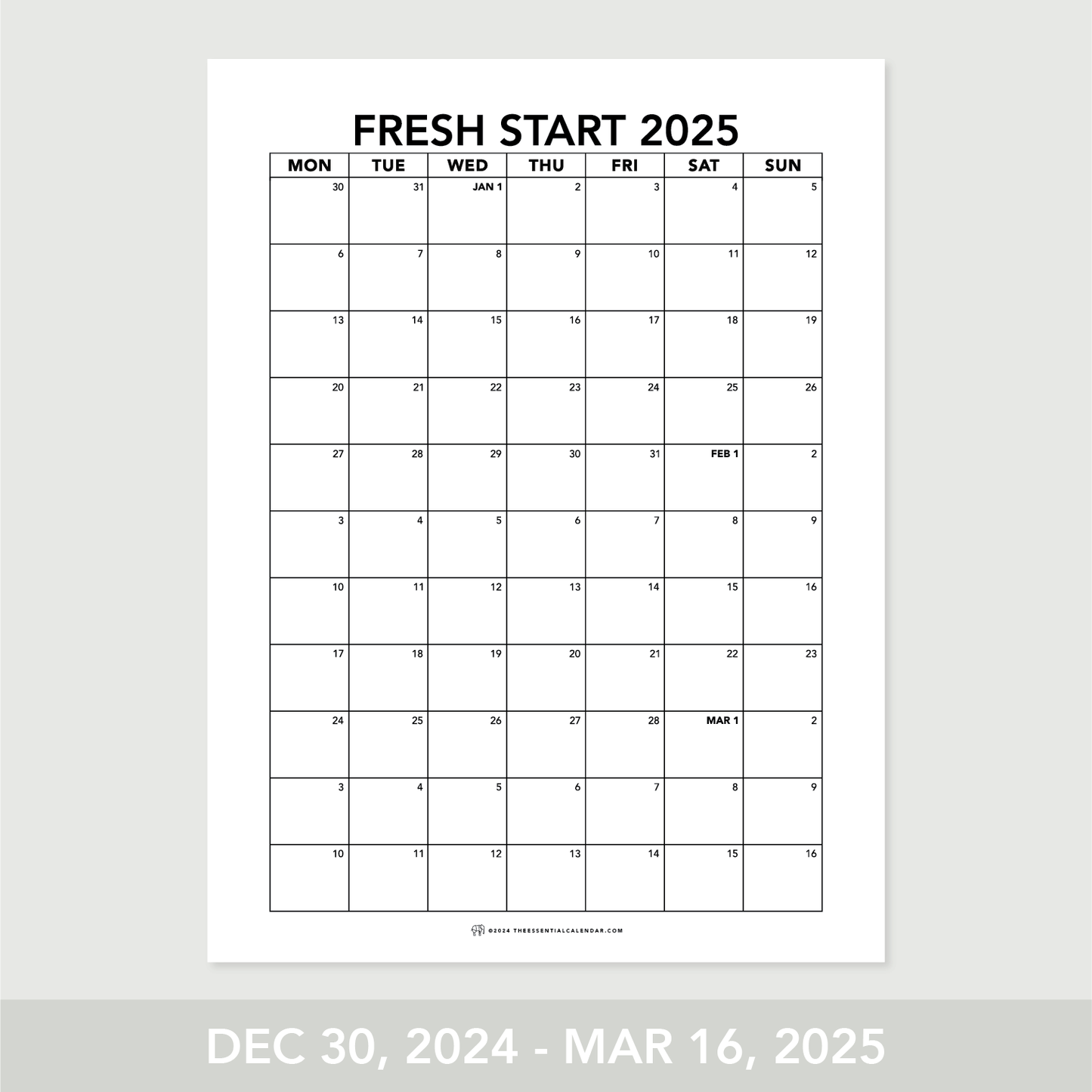 2024-2025 Monday-Start Calendar