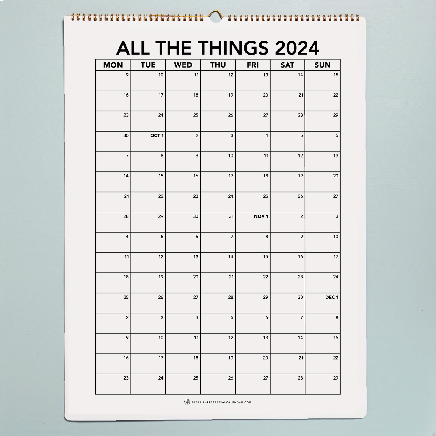 2024-2025 Monday-start Bound Calendar