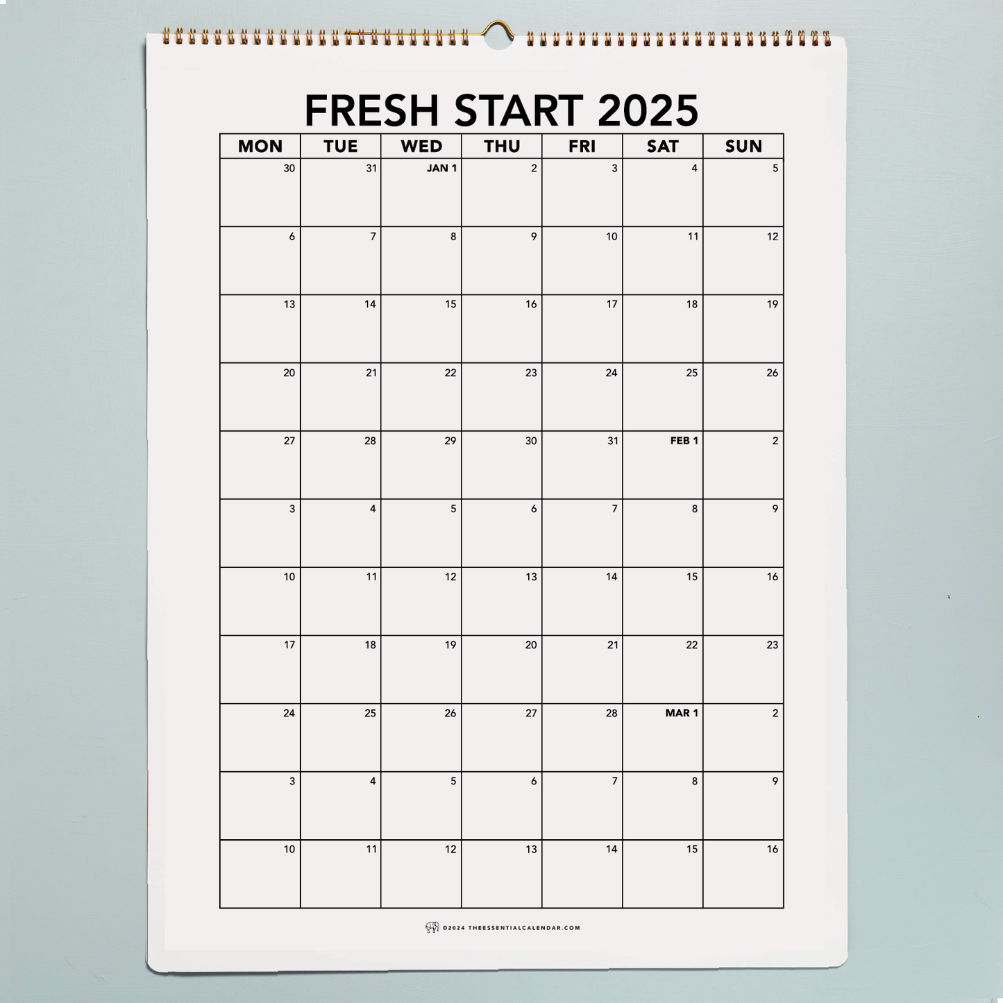 2024-2025 Monday-start Bound Calendar