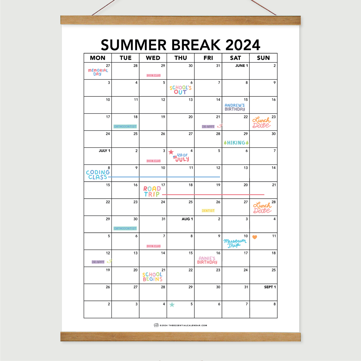 Summer Break Calendar
