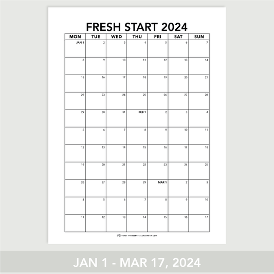 Fresh Start Calendar