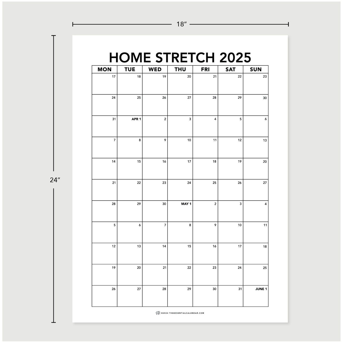 Quarterly Calendar Club: Monday-Start
