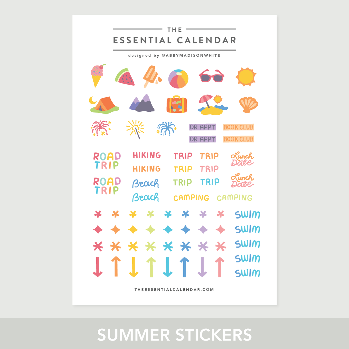 Calander Sticker Sheets Sticker Sheets – The Essential Calendar