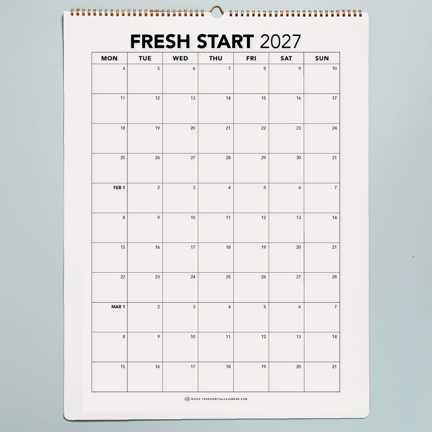 2026-2027 Monday-start Bound Calendar