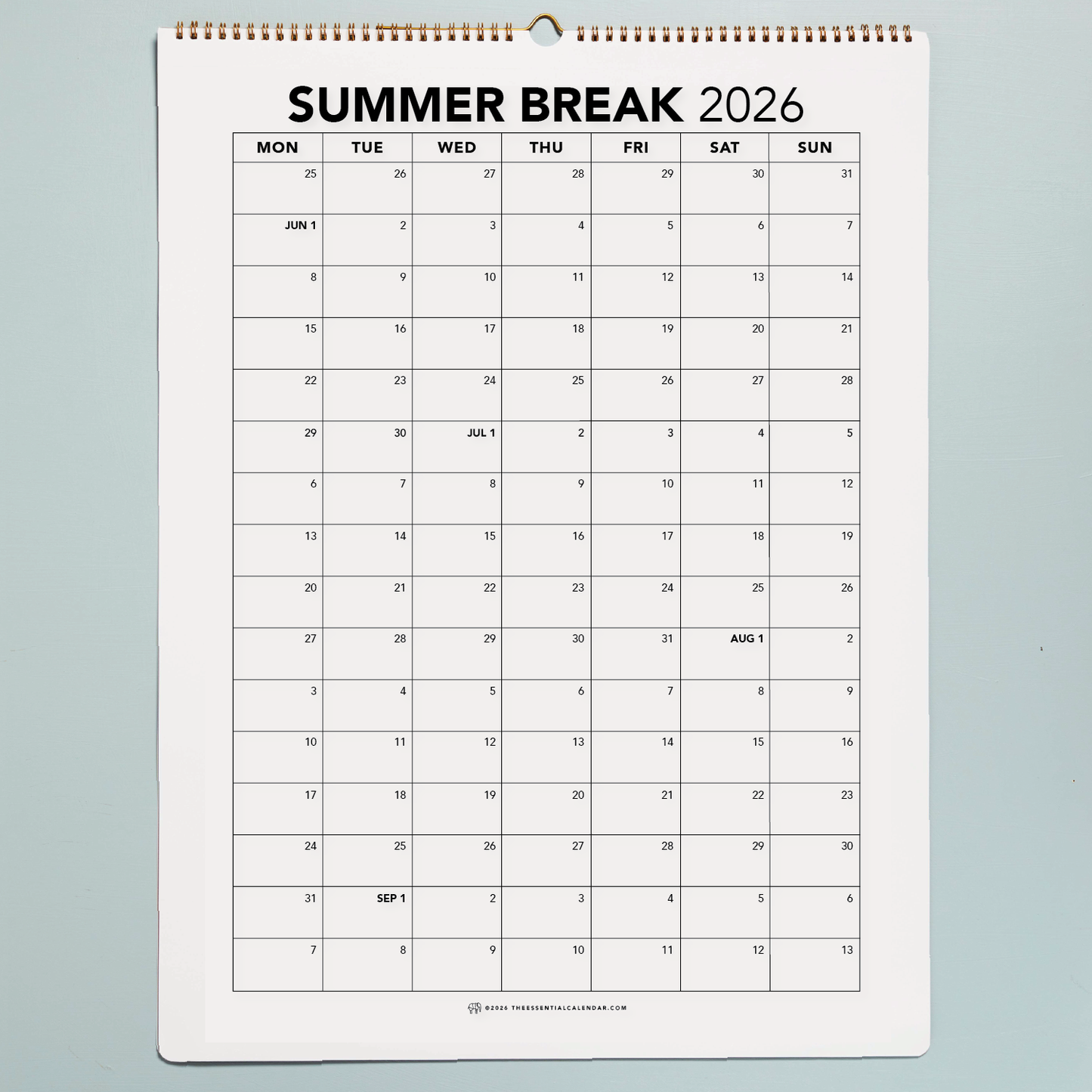 2026-2027 Monday-start Bound Calendar