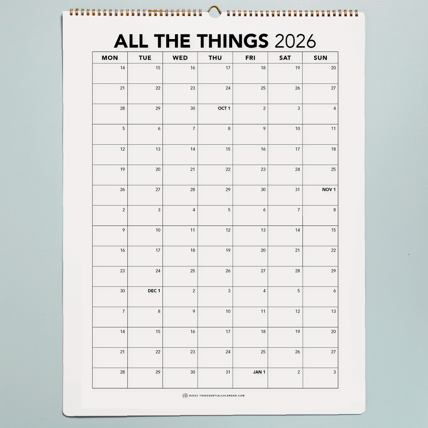2026-2027 Monday-start Bound Calendar