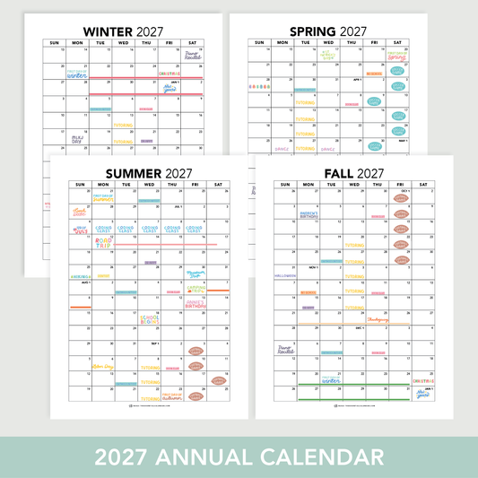 Annual (Four Sheets) The Essential Calendar