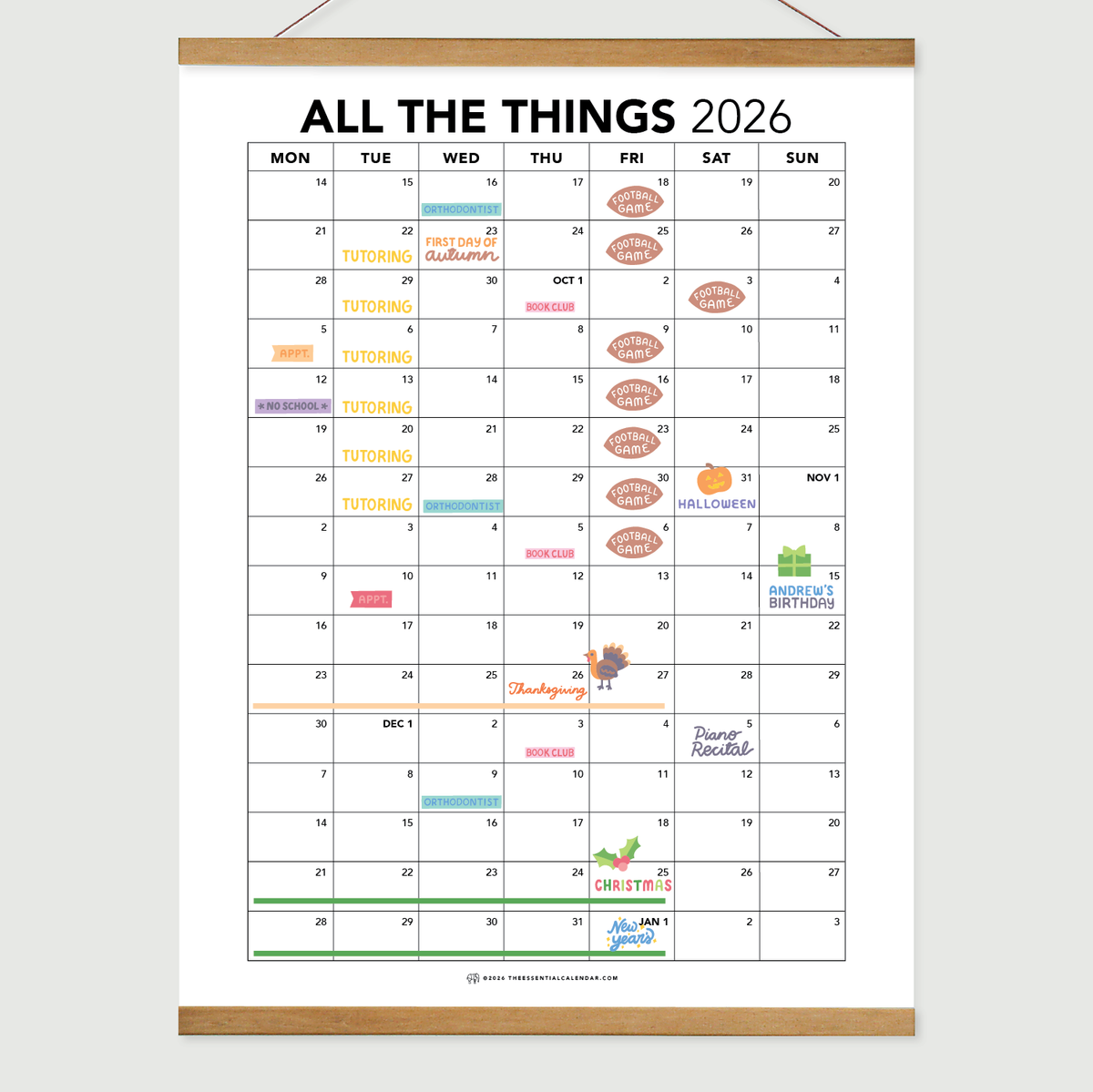 Single Sheet The Essential Calendar