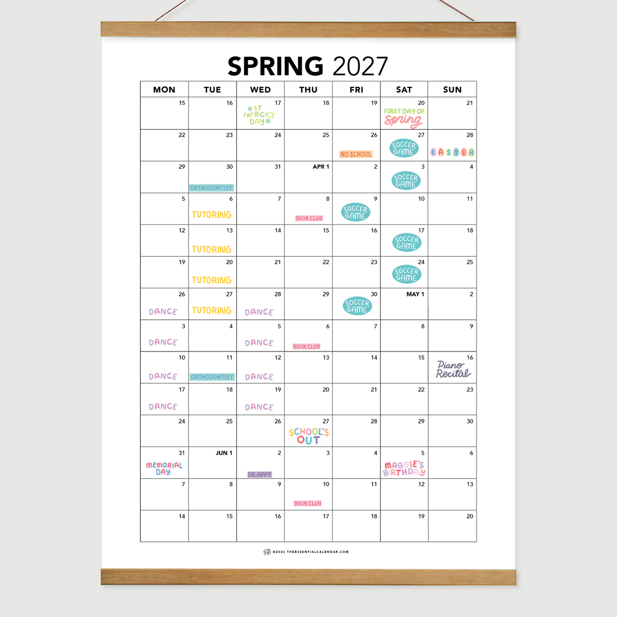 Spring 2027 Calendar