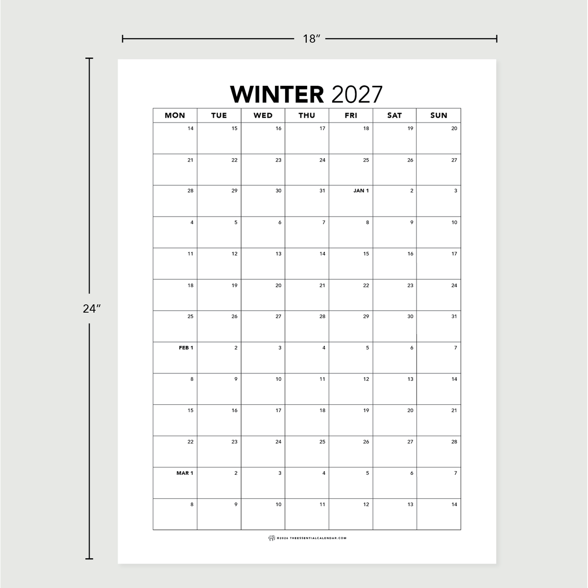 Winter 2027 Calendar