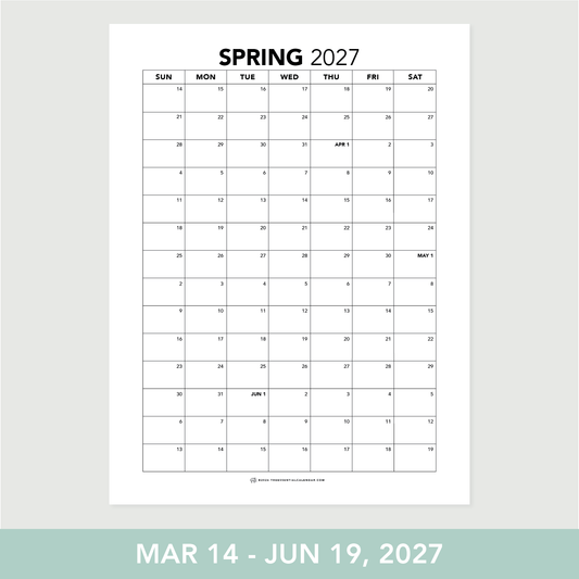 Spring 2027 Calendar