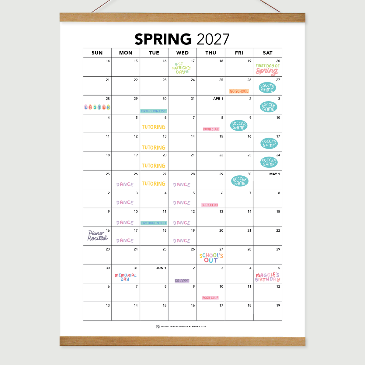 Spring 2027 Calendar