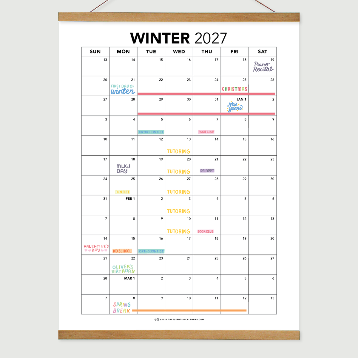 Winter 2027 Calendar