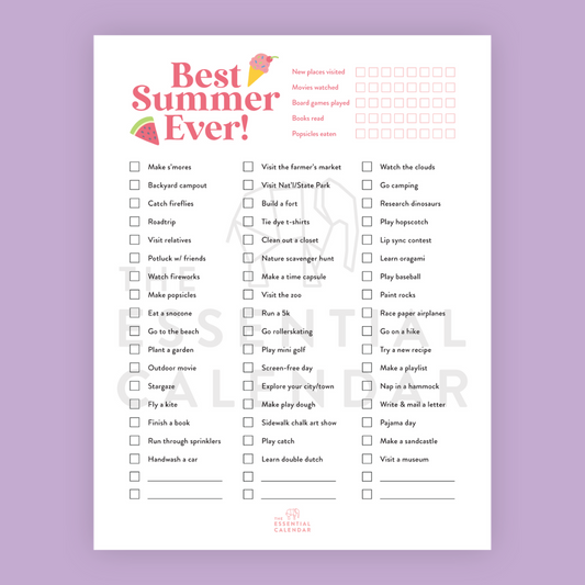 Free Summer Bucket List (Downloadable PDF)