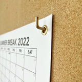 Calendar on Brass Hooks