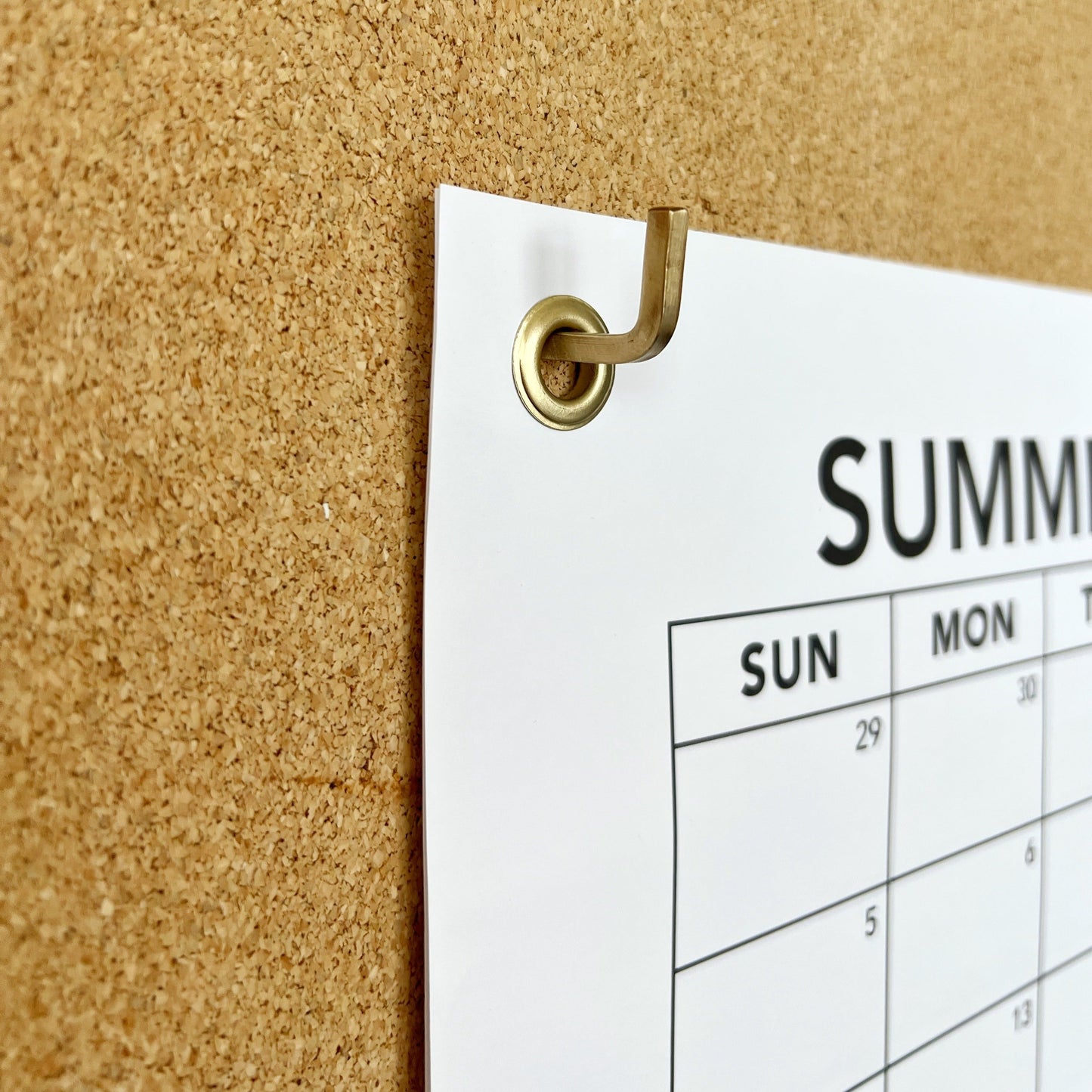 Brass Grommet on Calendar